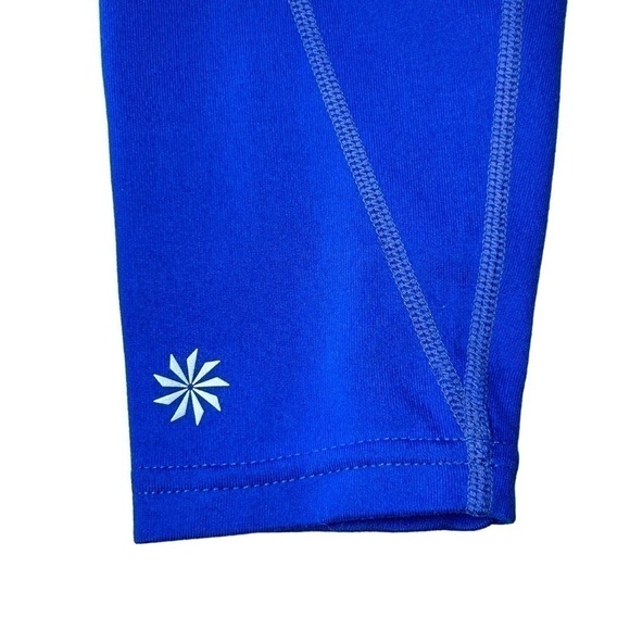 ATHLETA WOMENS BLUE REFLECTIVE MESH INSERT LEGGINGS, SIZE XS - Picture 2 of 7